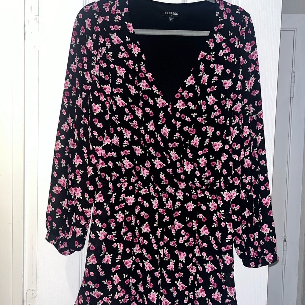 Express Black Floral Romper